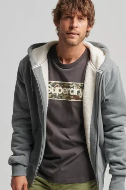 Men Superdry Hoodies>Borg Lined Zip Hood