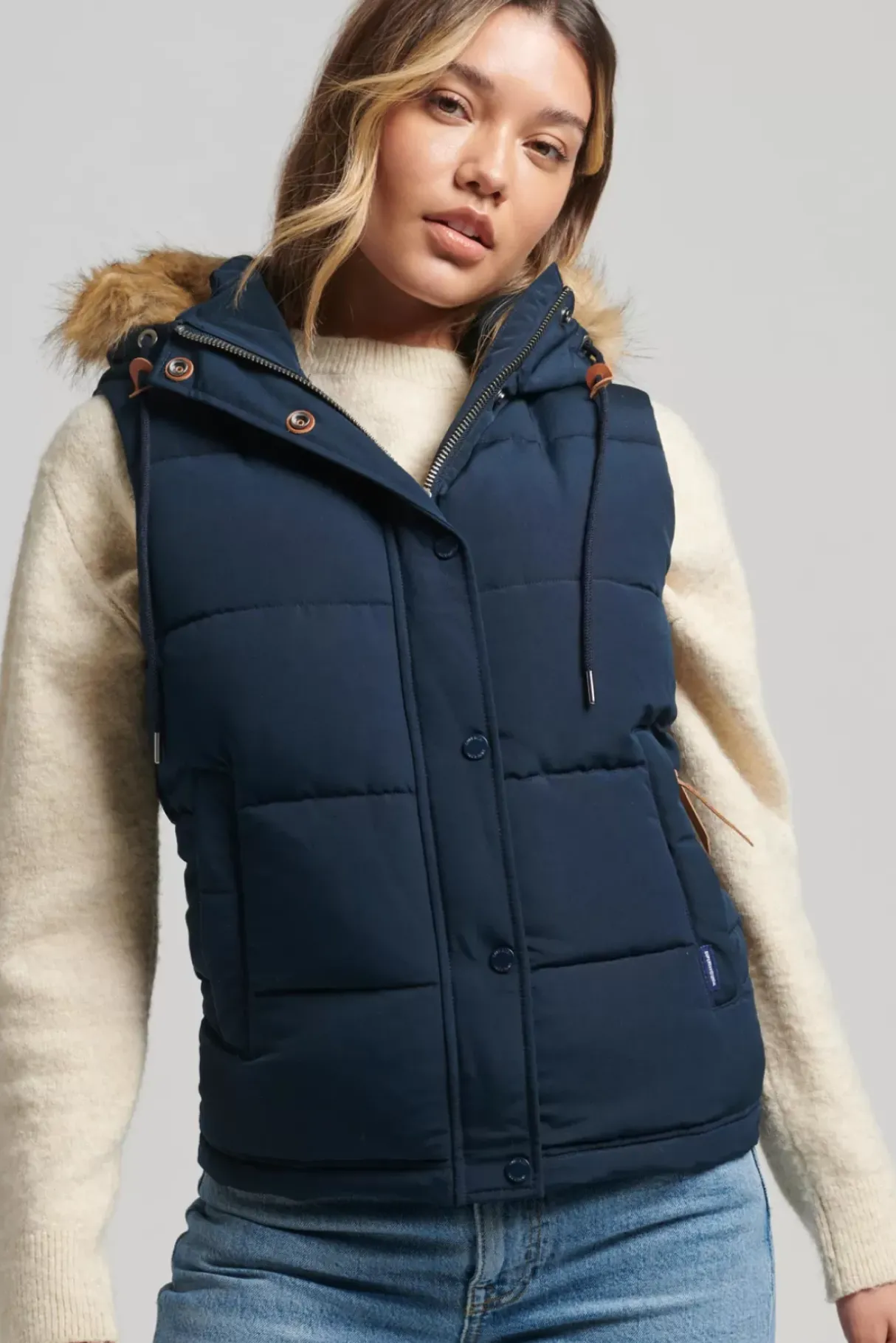 Women Superdry Vests & Gilets>Vintage Everest Faux Fur Gilet
