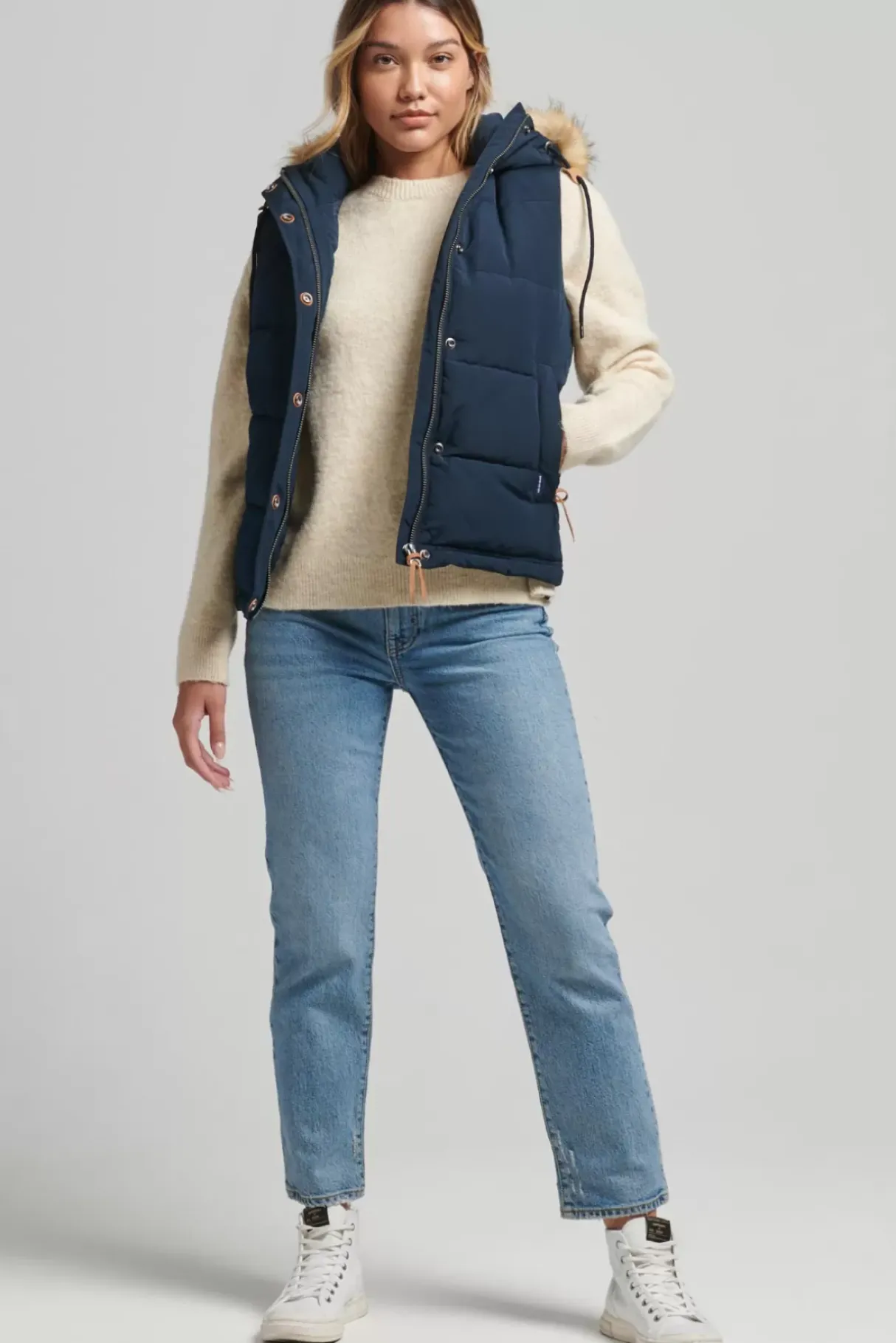 Women Superdry Vests & Gilets>Vintage Everest Faux Fur Gilet