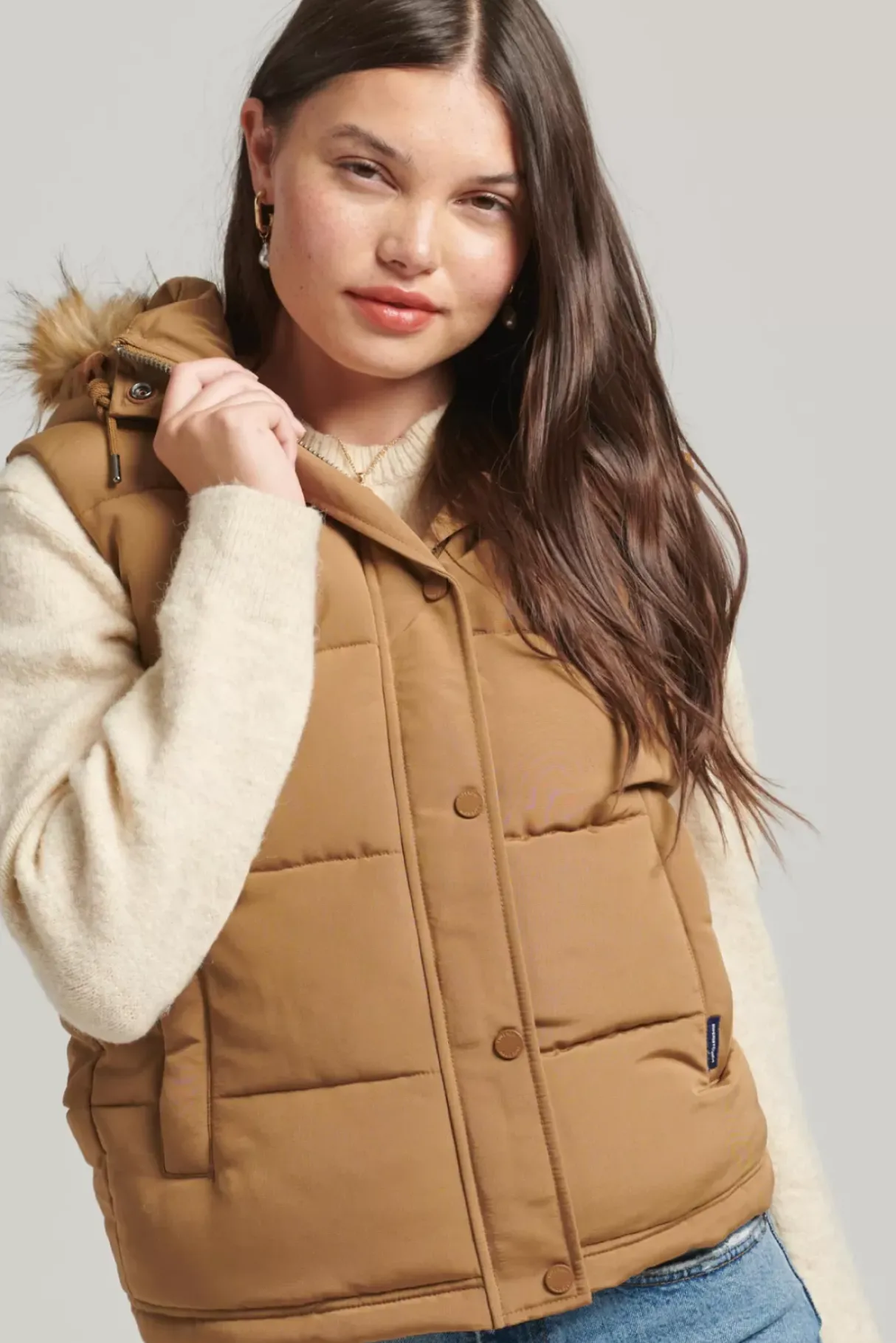 Women Superdry Vests & Gilets>Vintage Everest Faux Fur Gilet