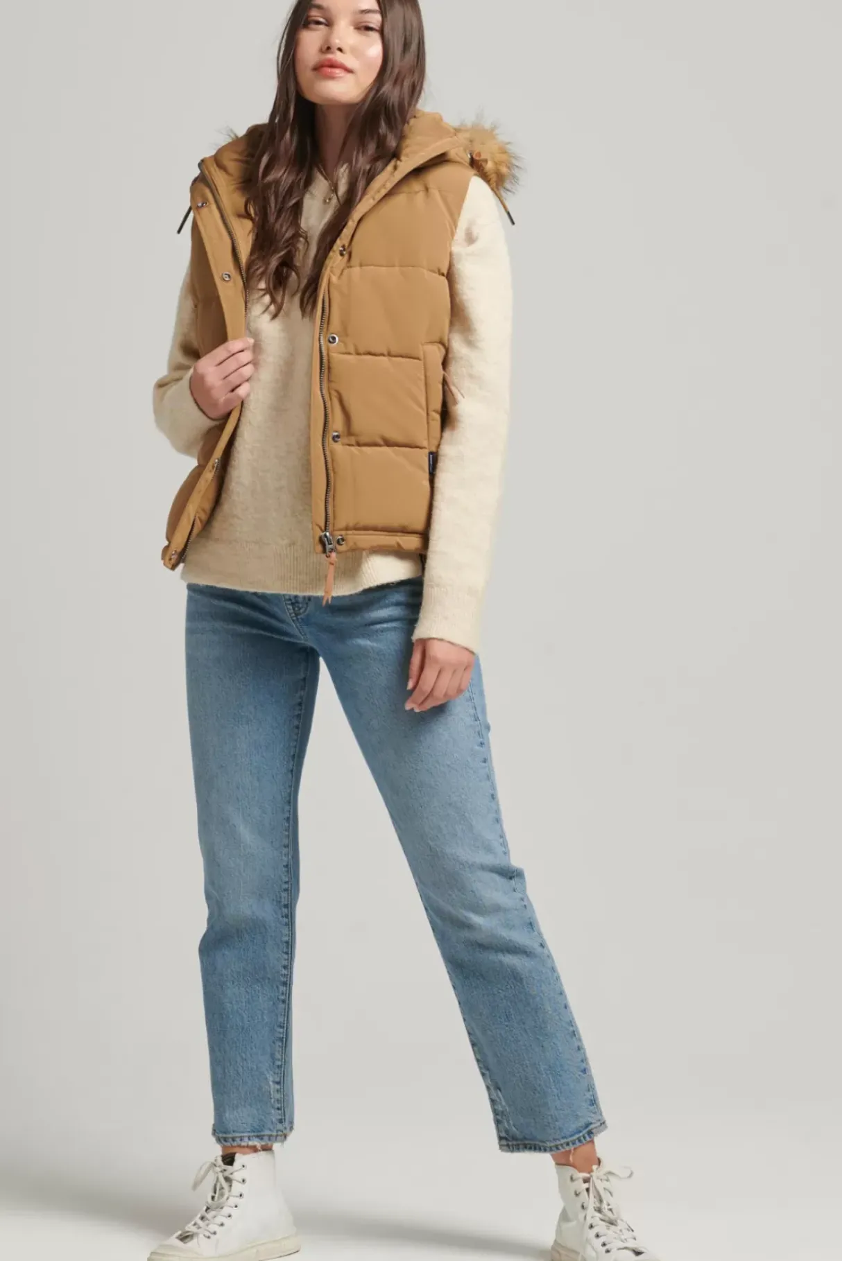 Women Superdry Vests & Gilets>Vintage Everest Faux Fur Gilet